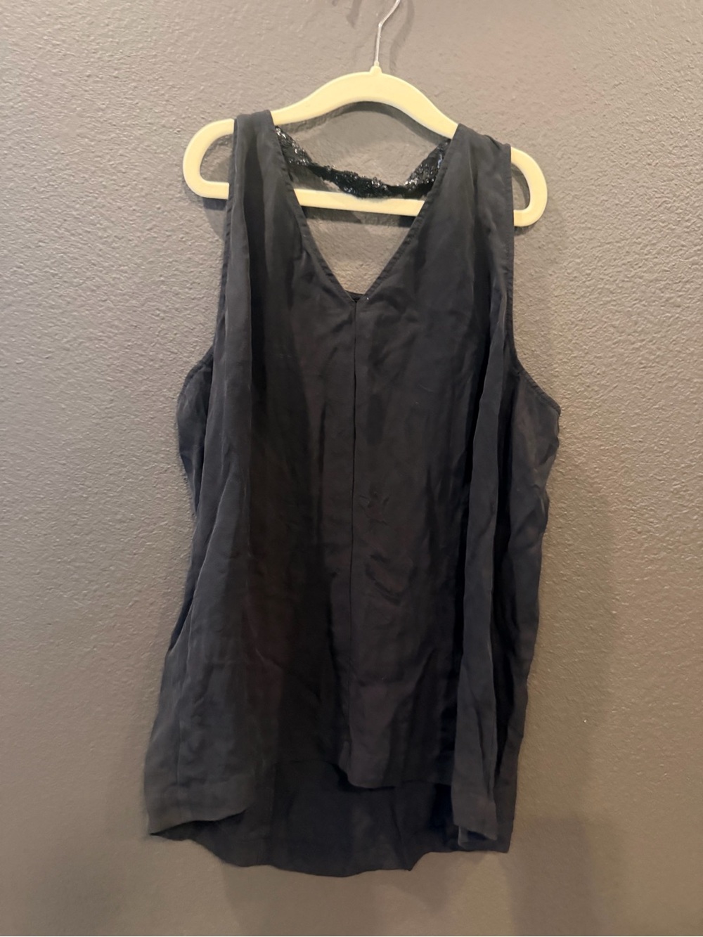 Rebecca Minkoff Black V-Neck Lace-Back Sleeveless Camisole